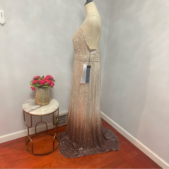 Ieena Mac Duggal Ombré Sequined Twisted Chest Mermaid Gown - New W/ Tag- Reemoly - Picture 13 of 15